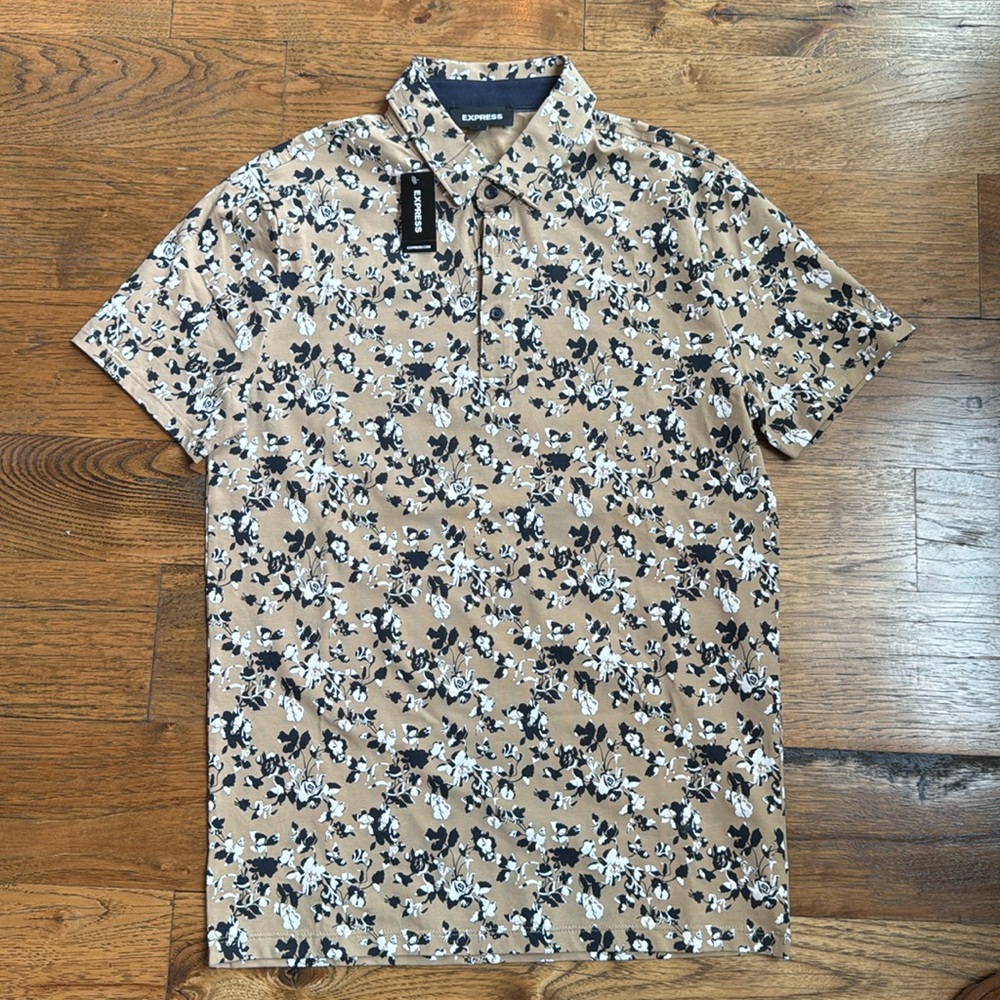 Express floral polo shirt